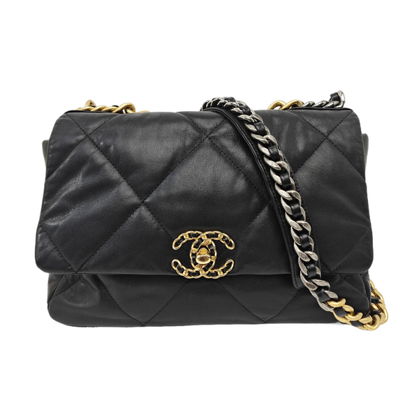 CHANEL 19 Medium Quilted Lambskin Black