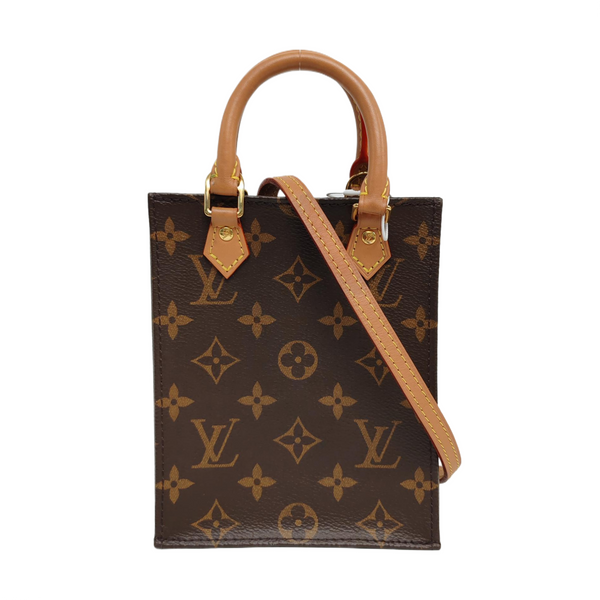 Authenticated pre-owned SAC PLAT Mini Monogram Coated Canvas Brown - Tote Bag at Looply