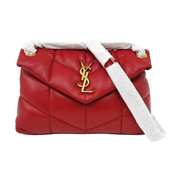 LOULOU Small Quilted Lambskin Red