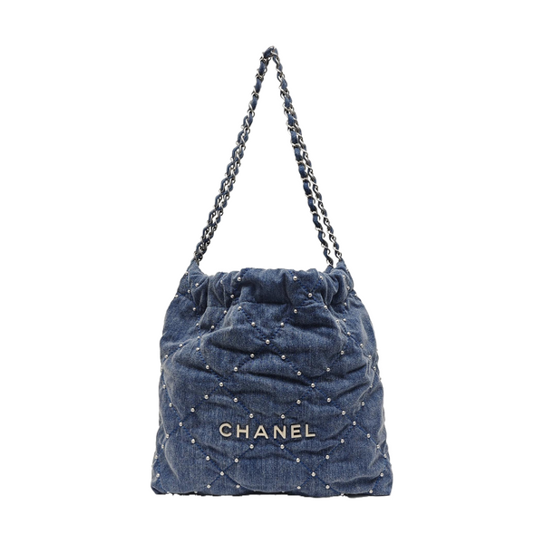 24S Small Quilted Denim Blue