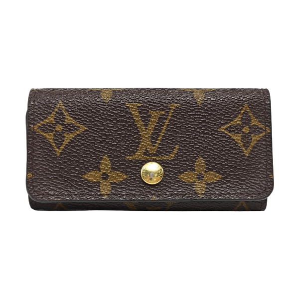 Monogram Coated Canvas Clutch Brown