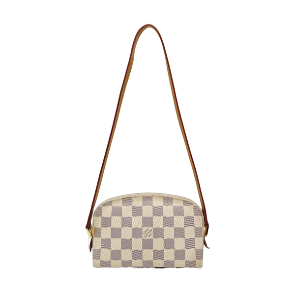 COSMETIC PM Damier Azur Coated Canvas White
