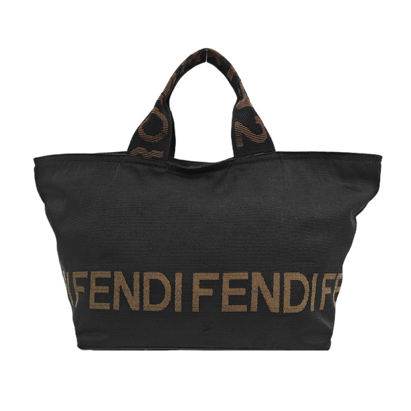 Coated Canvas Top Handle Bag Black