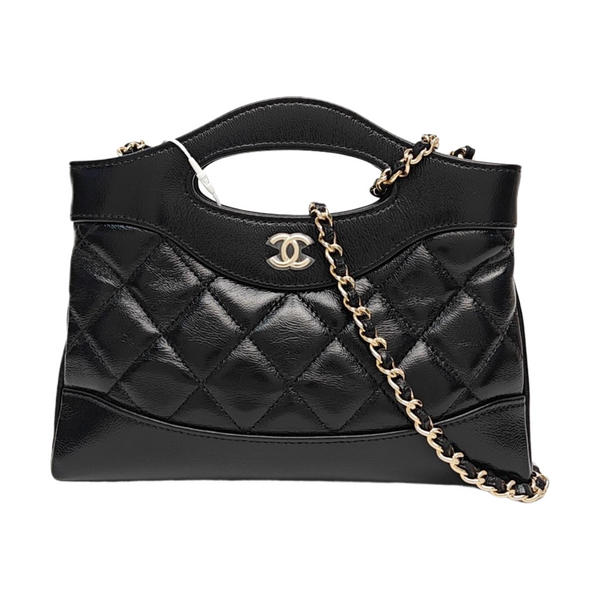 CHANEL 31 Quilted Waxed Cafskin Black