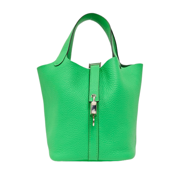 Authenticated pre-owned Picotin Lock 18 Clemence Green - Bucket Bag at Looply