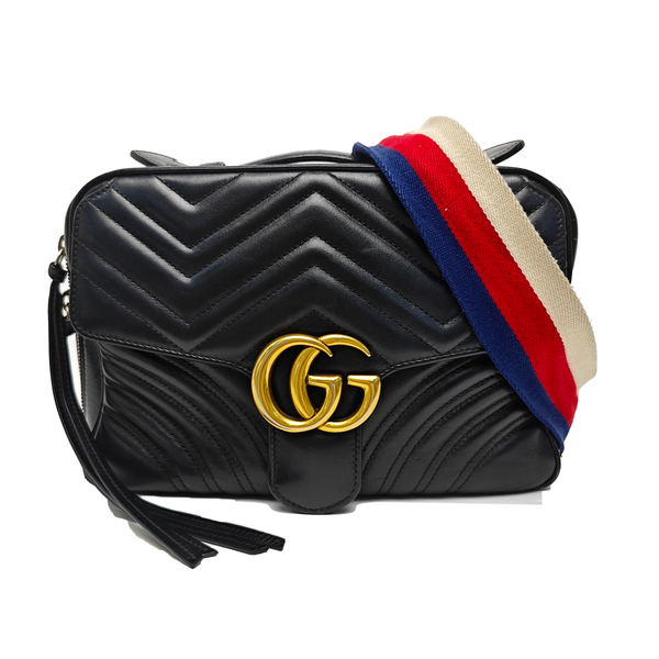 GG Marmont Medium Quilted Calfskin Black