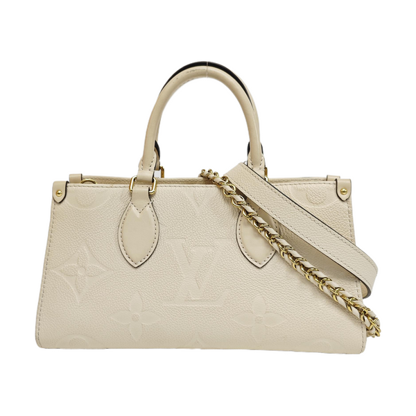 ONTHEGO EAST WEST PM Monogram Calfskin White