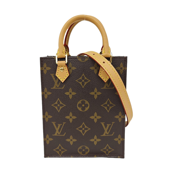 SAC PLAT Mini Monogram Coated Canvas Brown