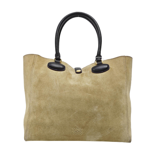 Suede Top Handle Bag Beige