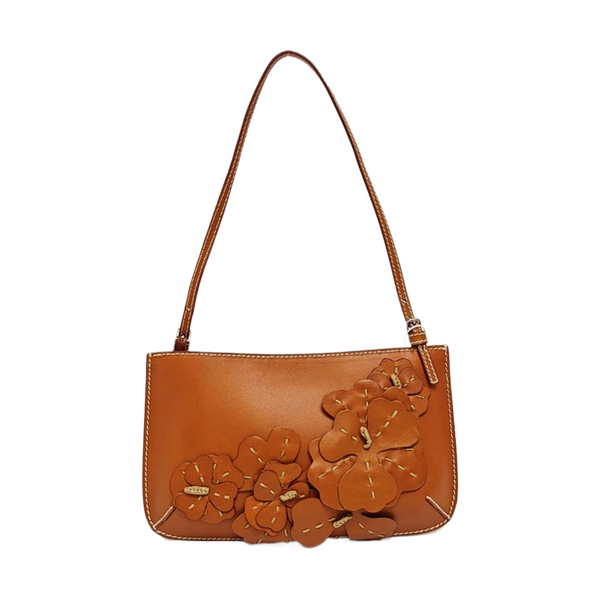 Calfskin Top Handle Bag Brown