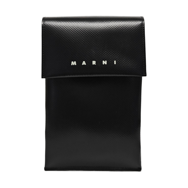 Coated Canvas Shoulder Bag Black