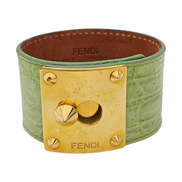 Leather Green Bangle