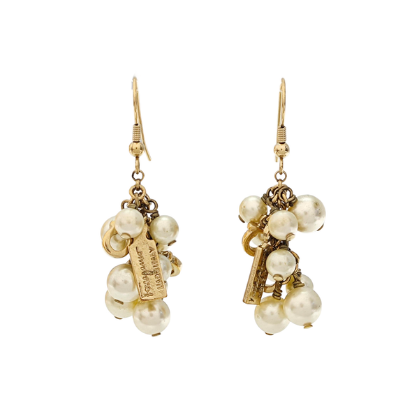 Faux Pearl Gold Earrings