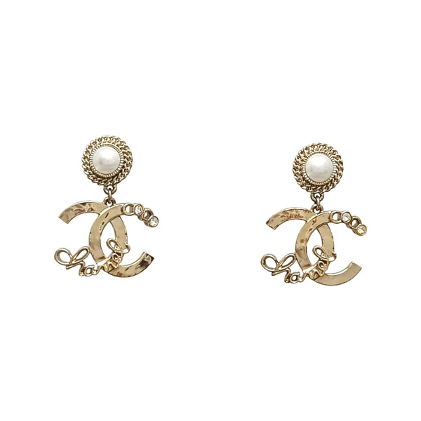 CC Logo Metal Gold Earrings