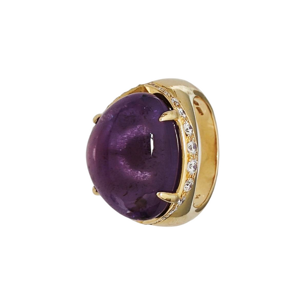 18k Gold Purple Ring EU 54