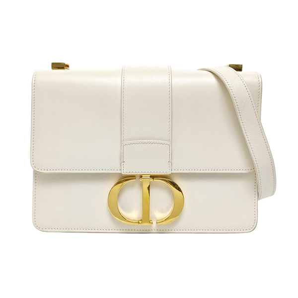 Authenticated pre-owned 30 Montaigne Calfskin White - Shoulder Bag at Looply