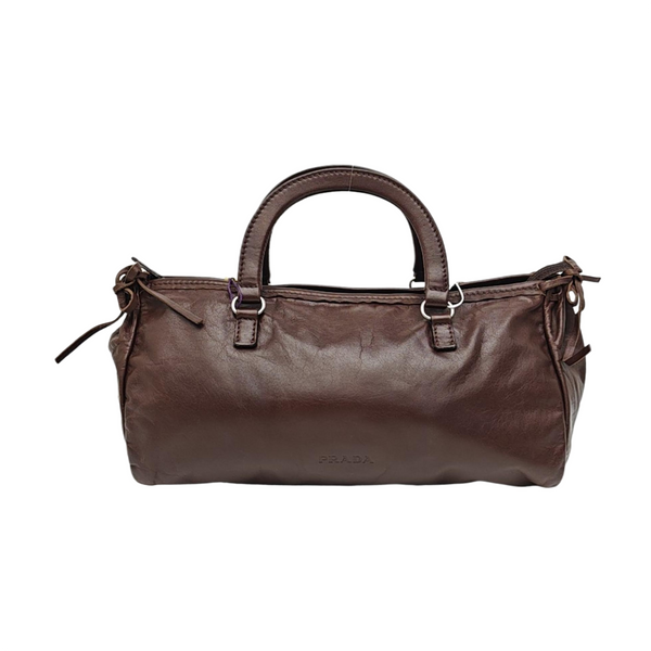 Calfskin Top Handle Bag Brown