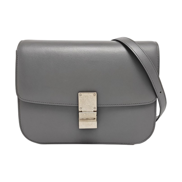 Authenticated pre-owned CLASSIC BOX Medium Calfskin Gray - Shoulder Bag at Looply