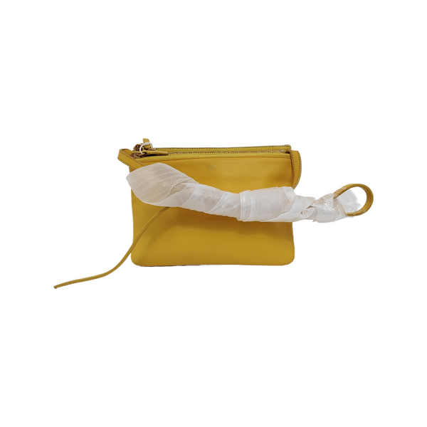 Authenticated pre-owned TRIO Small Calfskin Yellow - Crossbody Bag at Looply