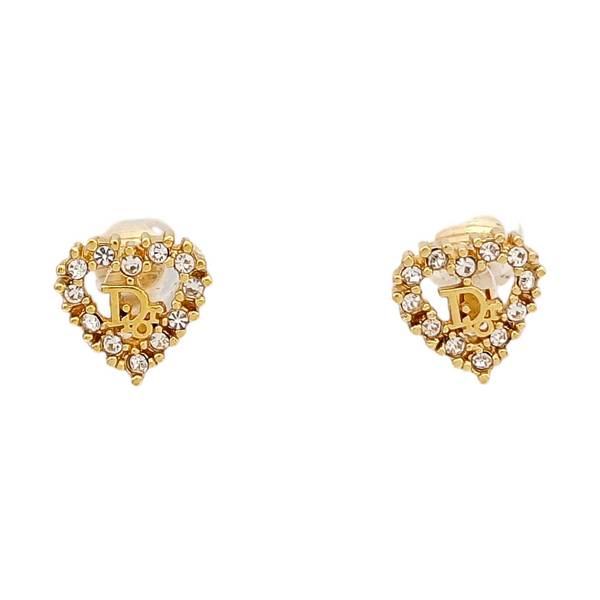 Dior Oblique Metal Gold Clip On Earrings