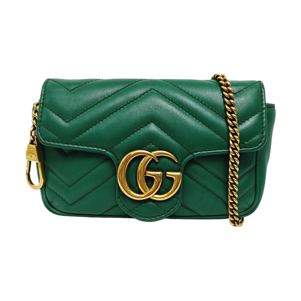 GG Marmont Mini Quilted Calfskin Green