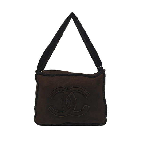 Fabric Top Handle Bag Brown