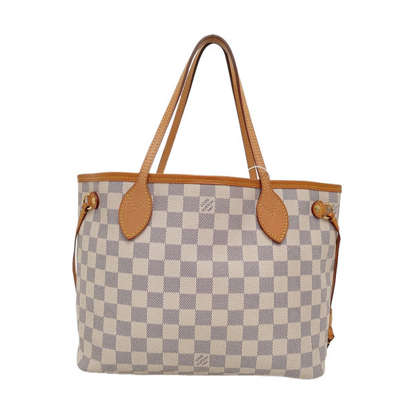 NEVERFULL PM Damier Azur Coated Canvas White