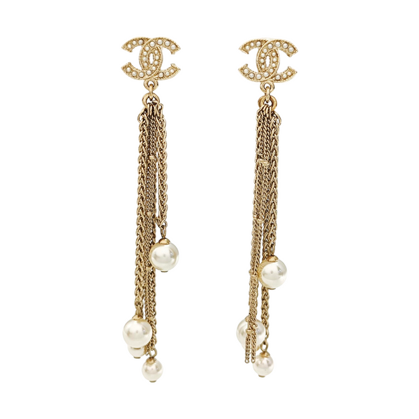 CC Logo Metal Gold Earrings