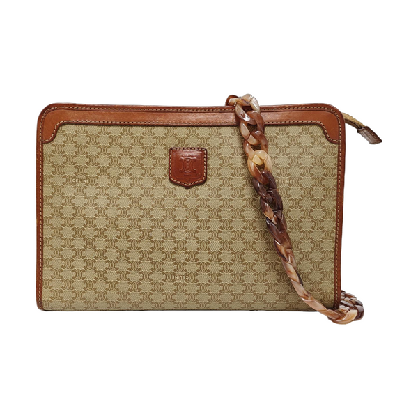 MACADAM CLUTCHES Coated Canvas Beige