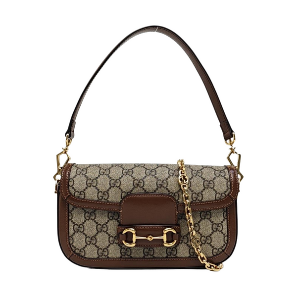 Horsebit 1955 Medium Monogram Coated Canvas Black