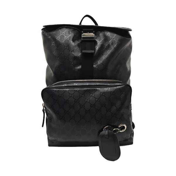 Monogram Coated Canvas Backpack Black
