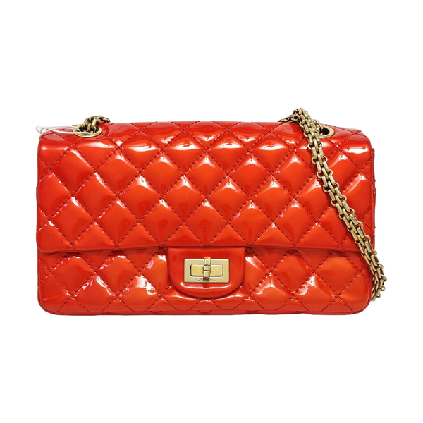 2.55 225 (small) Quilted Patent Leather Red