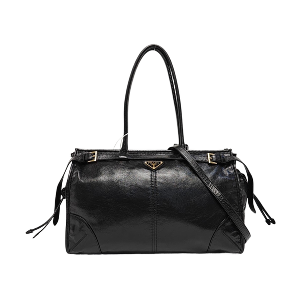 Quilted Calfskin Shoulder Bag Large Black