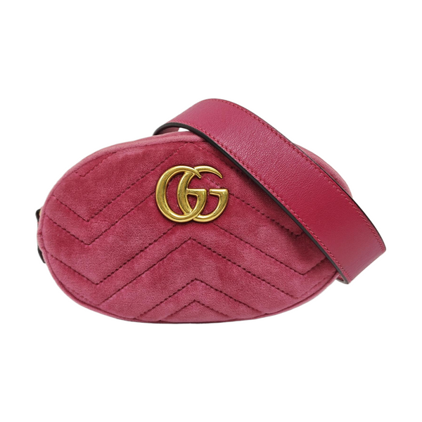 GG Marmont Super Mini Quilted Velvet Red