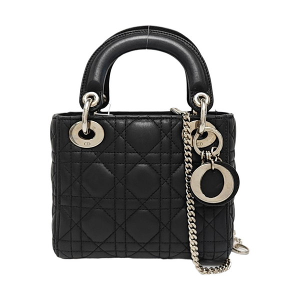 Lady Dior Mini Quilted Calfskin Black