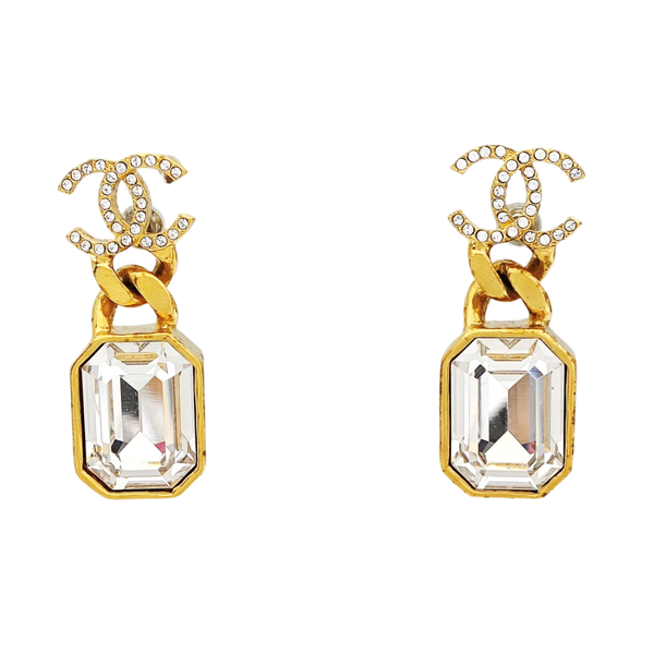 CC Logo Brass Gold Earrings