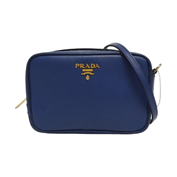 Saffiano Calfskin Shoulder Bag Blue