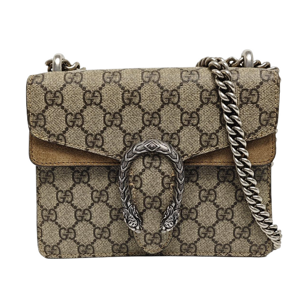 Dionysus Mini Monogram Coated Canvas Beige