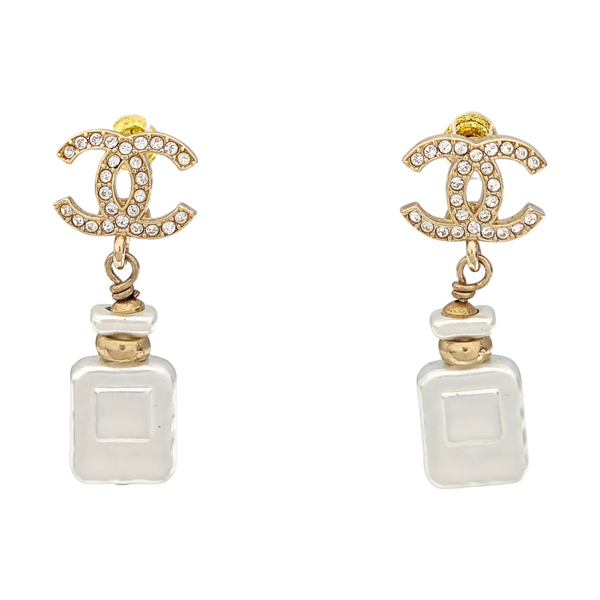 CC Logo Metal Gold Earrings