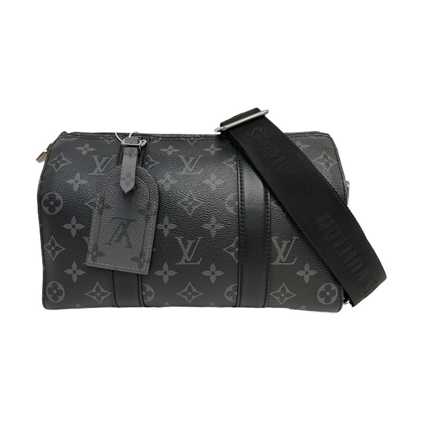 KEEPALL Monogram Coated Canvas Black