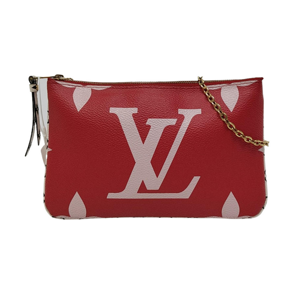 DOUBLE ZIP Monogram Coated Canvas Red