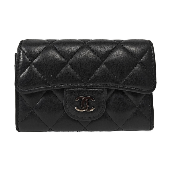 CLASSIC FLAP Quilted Lambskin Black Card Holder