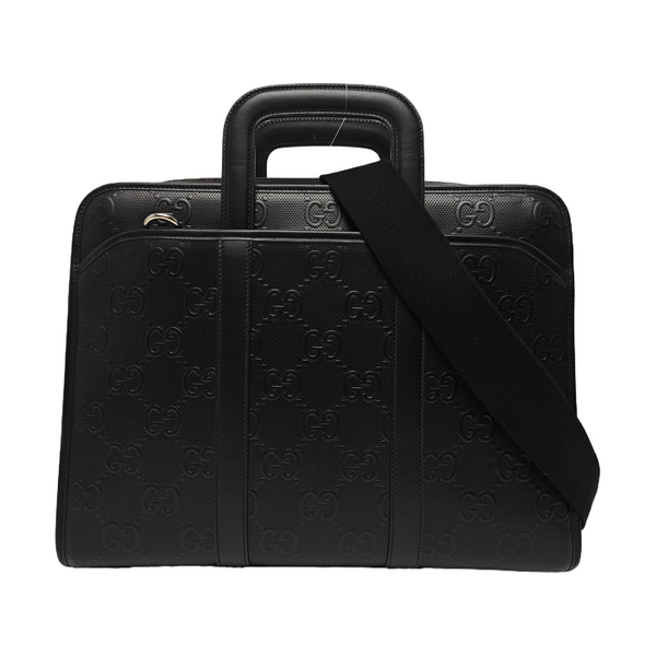 Monogram Calfskin Shoulder Bag Black
