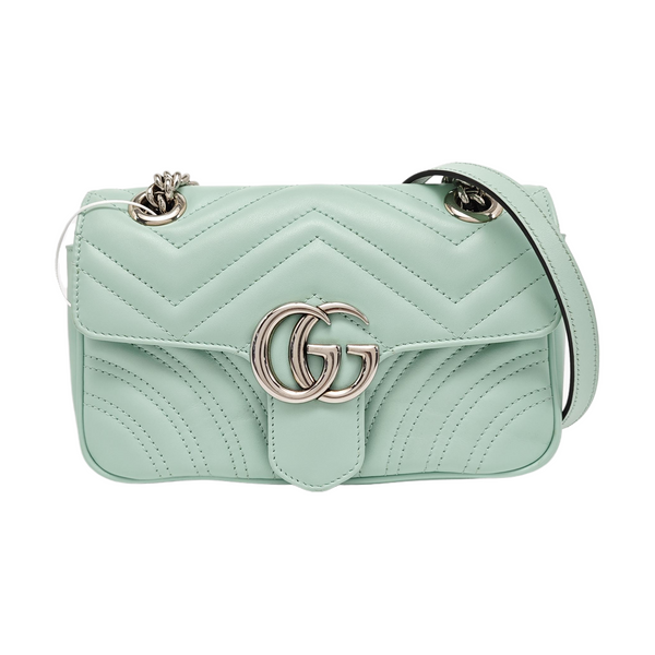 GG Marmont Small Quilted Calfskin Green
