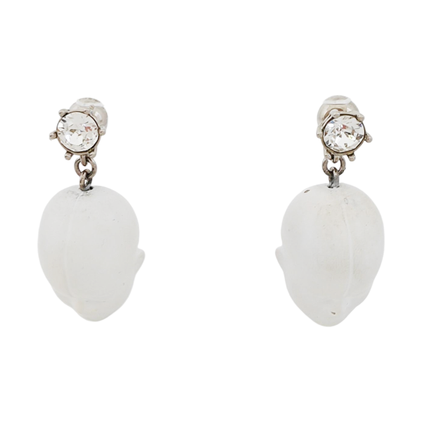 Palladium Plated White Stud Earrings