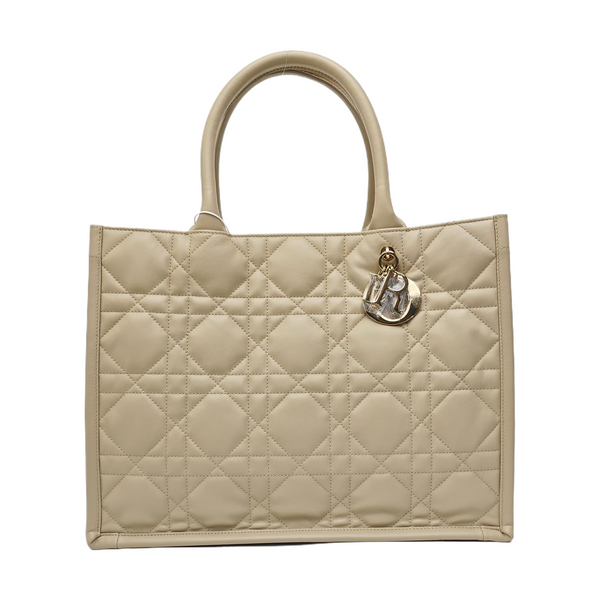 Book Tote Medium Cannage Calfskin Beige
