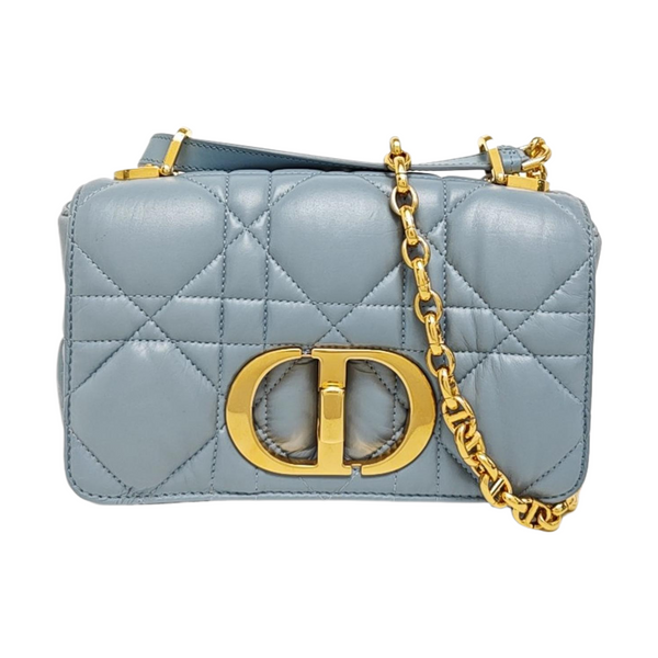 Dior Caro Small Quilted Calfskin Blue