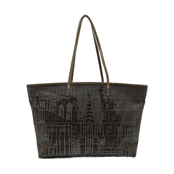 Coated Canvas Tote Bag Brown