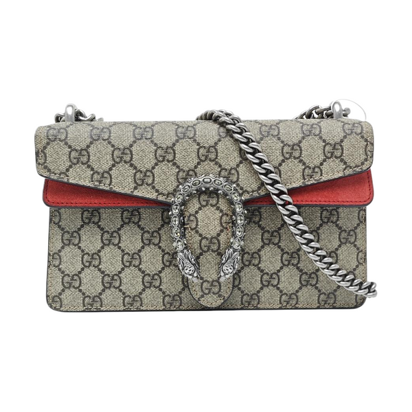 Dionysus Small Monogram Coated Canvas Beige