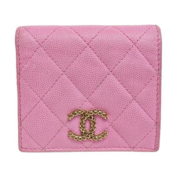 Quilted Grained Calfskin Wallet Purple